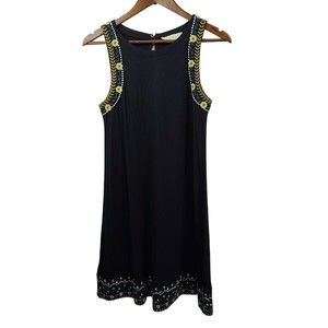 Loft Embroidered Sleeveless Shift Dress Womens XS
